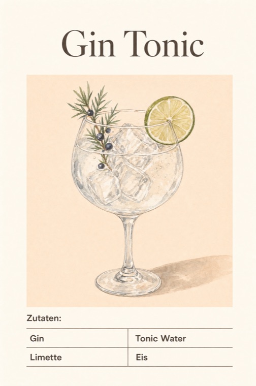 Rezeptkarte Gin Tonic