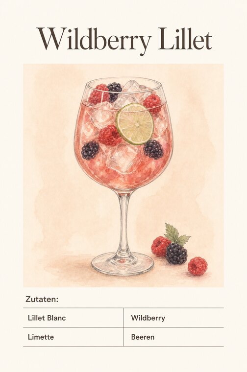 Rezeptkarte Wildberry Lillet